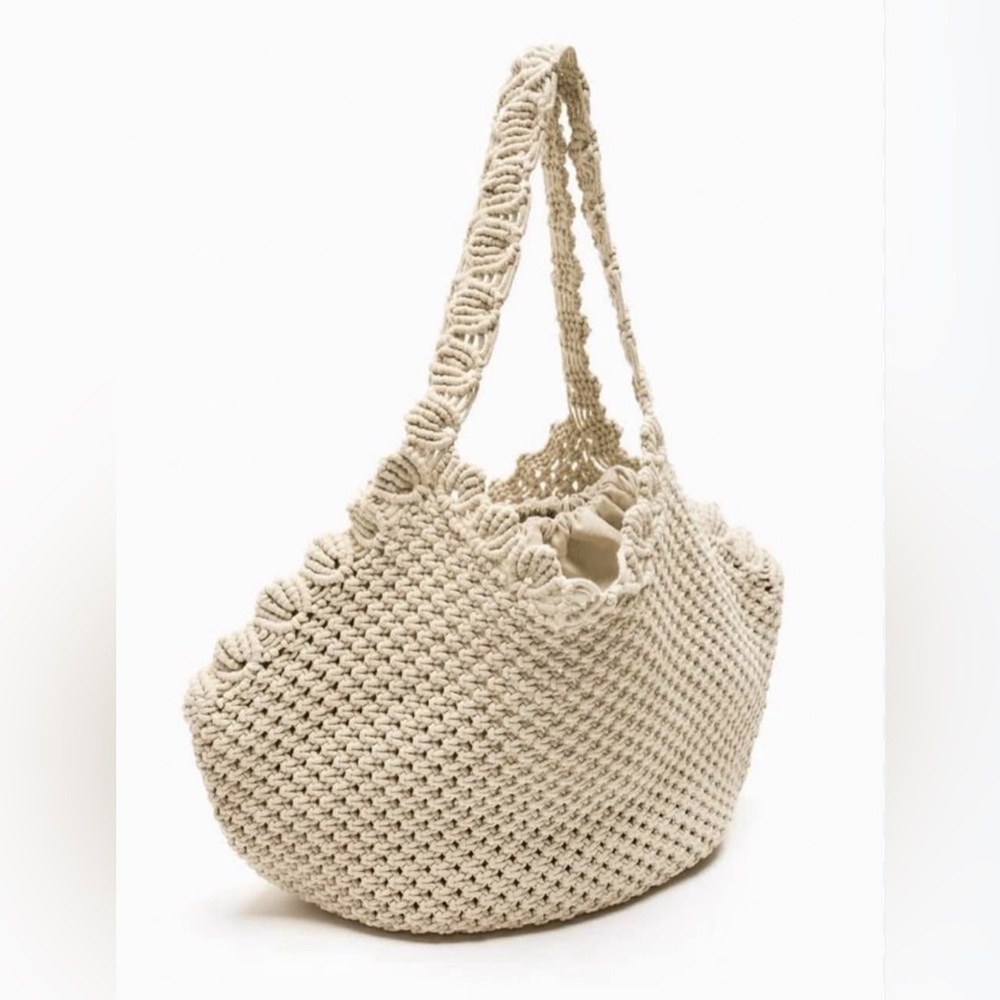 Elegant Cream Woven Tote Bag